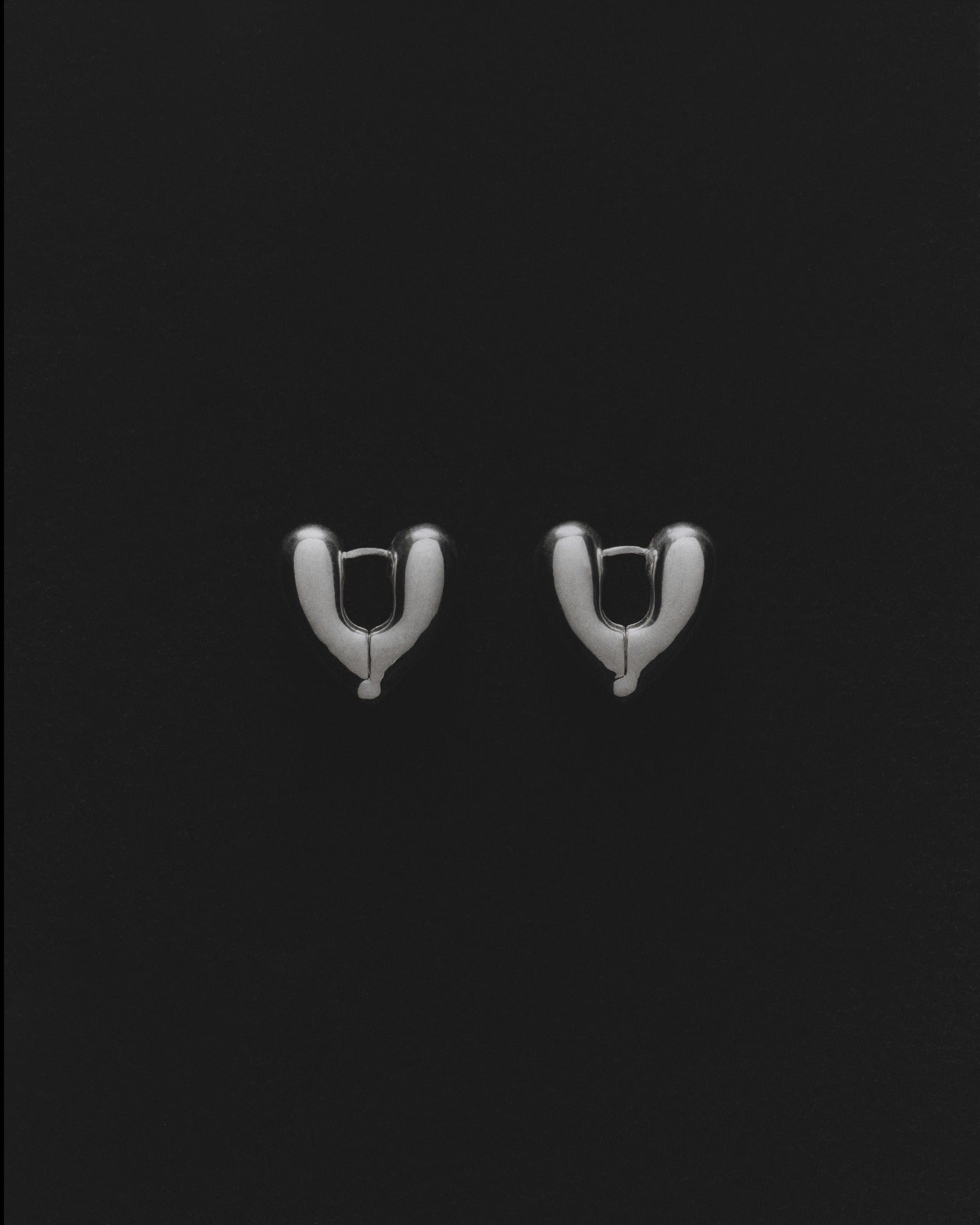 Large Heart Hoops - Sterling Silver Sculptural Hinge Earrings