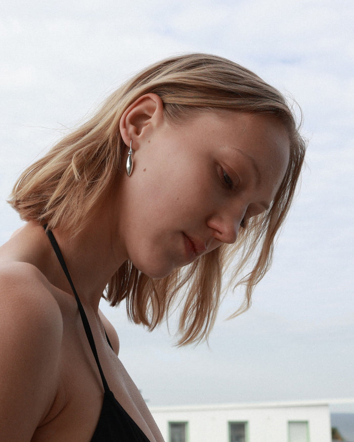 Small Elongated Ellipse Earrings
