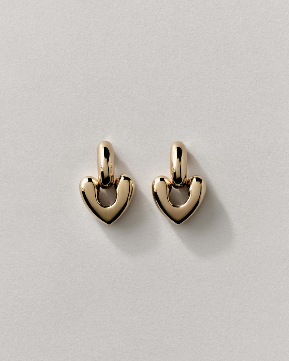 Large Heart Drop Earrings