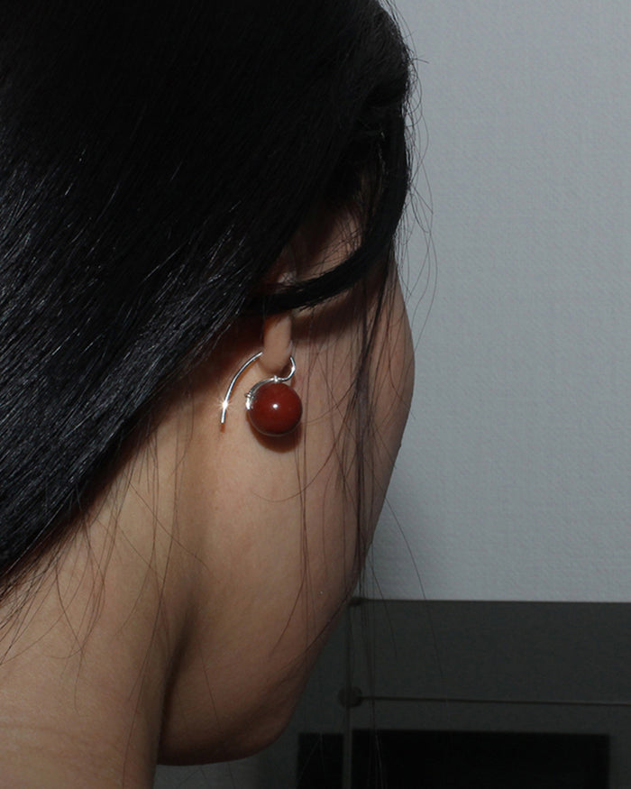 Stone Sphere Drop Earrings