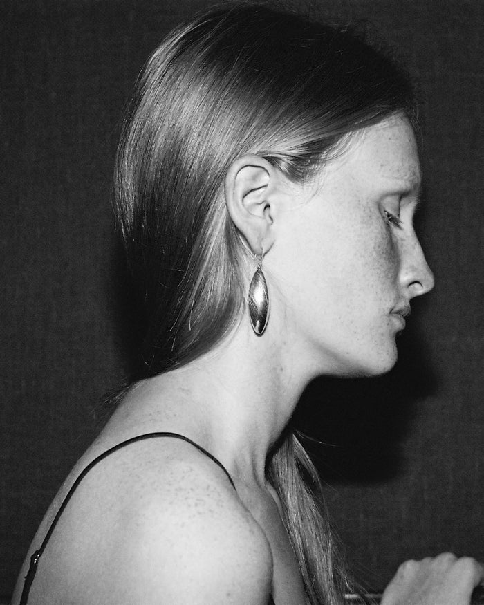 Large Elongated Ellipse Earrings