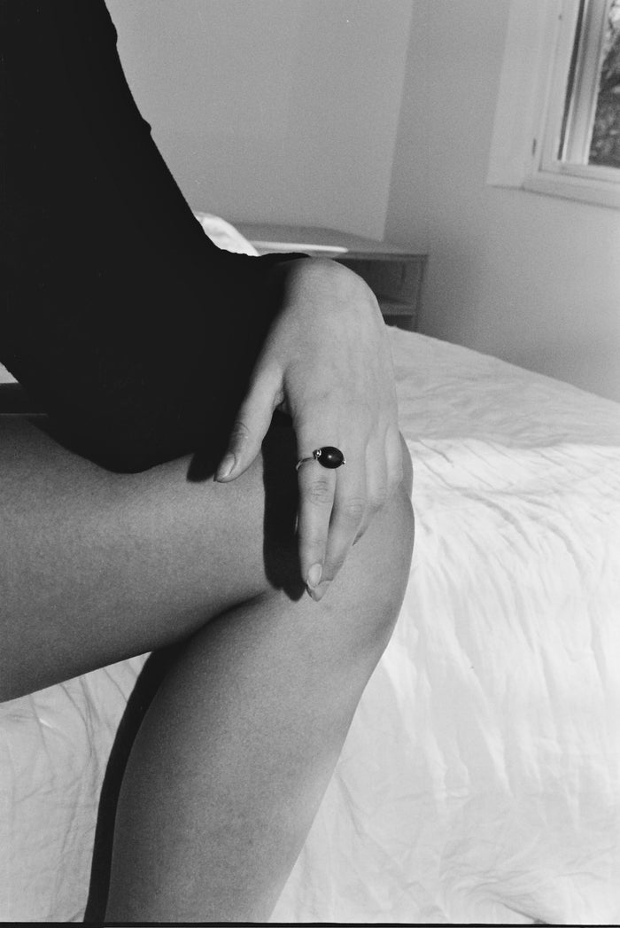 Small Stone Ellipse Ring